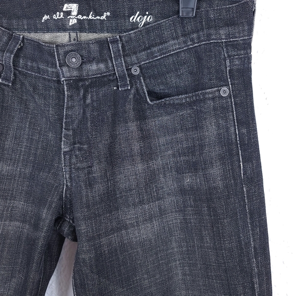 7 For All Mankind Dojo Jeans Crystal Chain Black - Picture 13 of 13